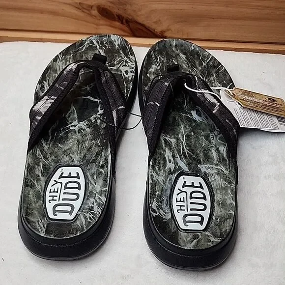 NWT Hey Dude Myers Flip Mossy Oak Fishing Size 8 - Picture 3 of 9